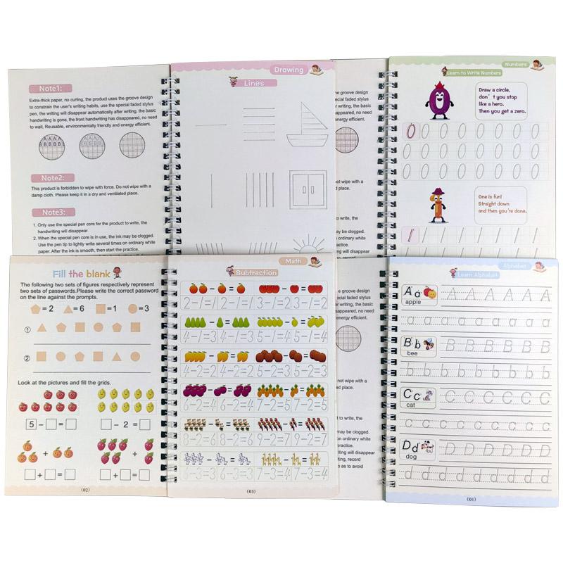 Magisches Übungsheft (4er Pack) + GRATIS Zauberstift