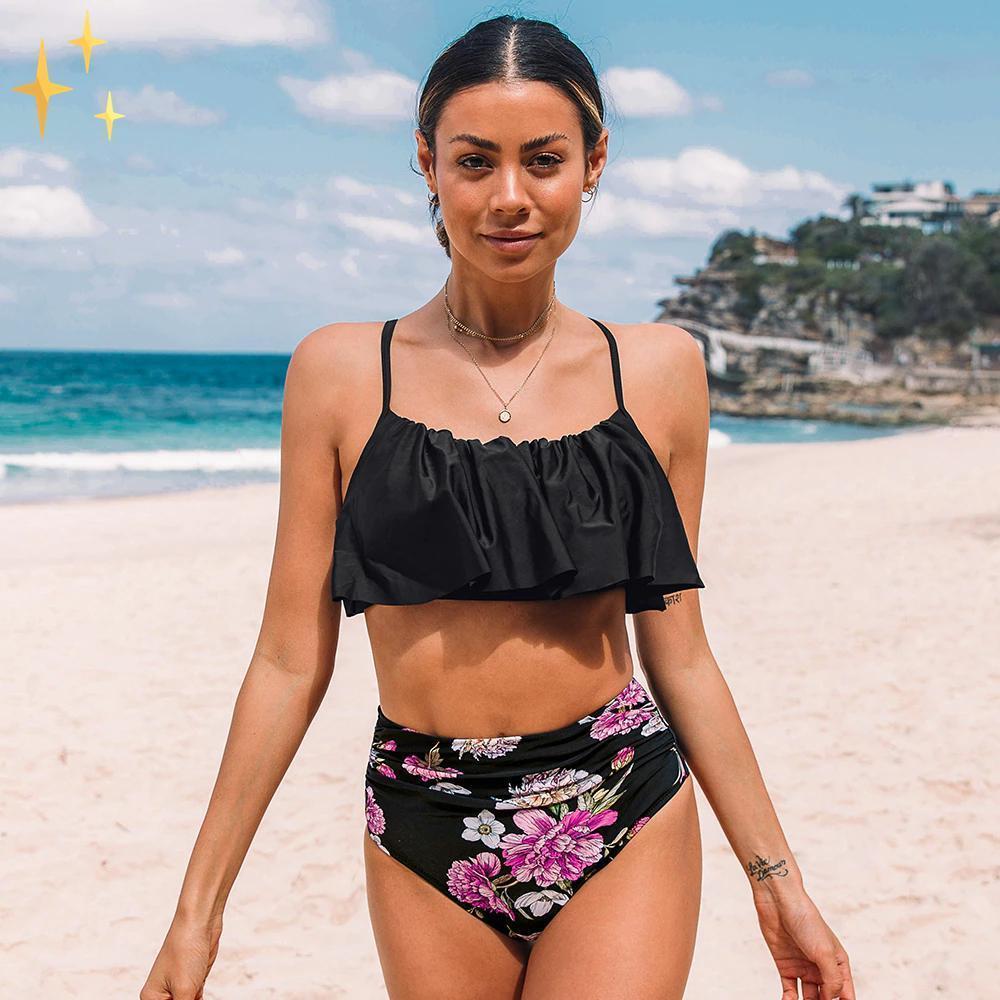 Carmen Bikini Top + High Waist Tights | Fühlen Sie sich selbstbewusst und wunderschön in der Sonne